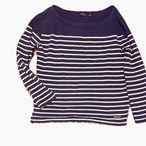 Polo Ralph Lauren Striped Long Sleeve Top – Navy & White- cotton- size large